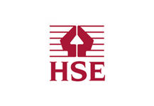 Logo for the Health and Safety Executive in red on white