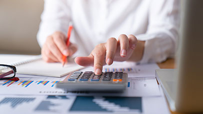 Person using a calculator.