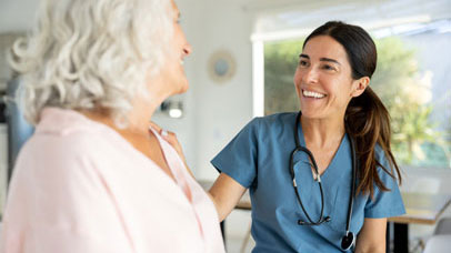 Doctor with patient