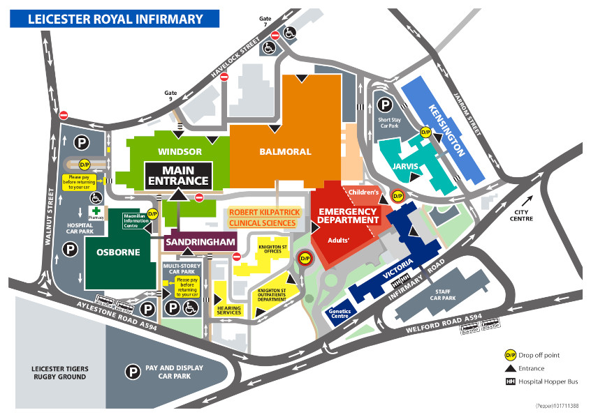 Map of Leicester University.