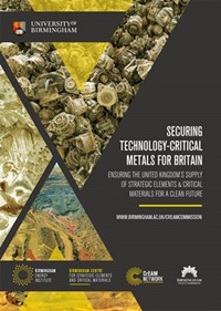 An image of the cover of the 'Securing Technology-Critical Metals for Britain' policy commission report