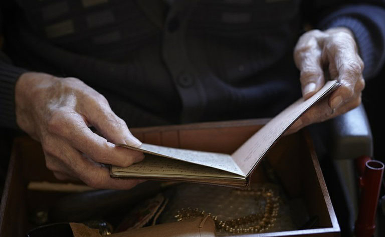 Hands holding a book