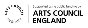 A logo with black writing against a white background that reads 'Arts Council England'
