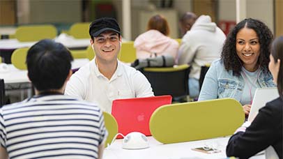 students chatting together