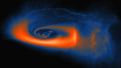 Simulation of a super-massive black hole accretion disc.