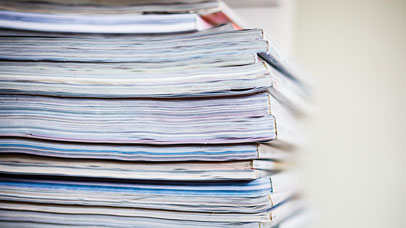 A stack of publications