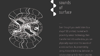 Jenny Hibberd's Sounds of Surface poster.