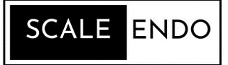 Black and white logo which reads scale-endo