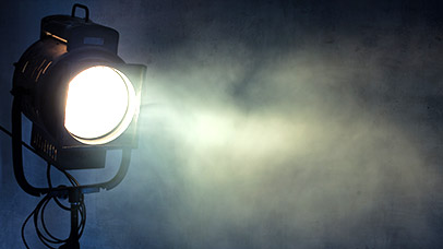 spotlight in dimly lit room