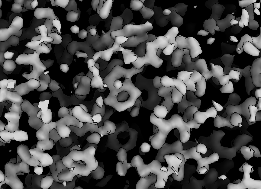 Close-up view of 1.7A Apoferritin map.