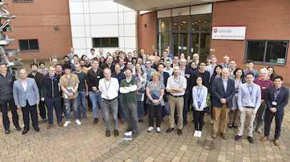 Members of staff from the LISCB standing outside of a building.