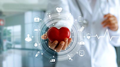 heart with information overlay