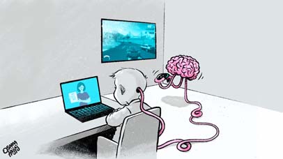 Cartoon drawn by Osama Hajjaj