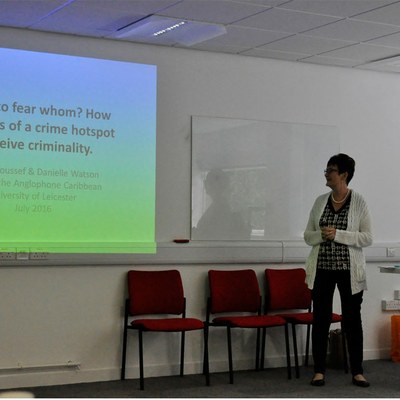 Valerie Youssef (UWI, St Augustine) exploring fear of crime in Trinidad and Tobago through discourse analysis
