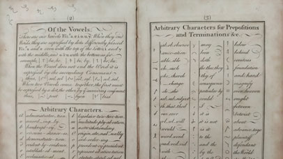 Image of two pages of Gurney's book: Brachygraphy
