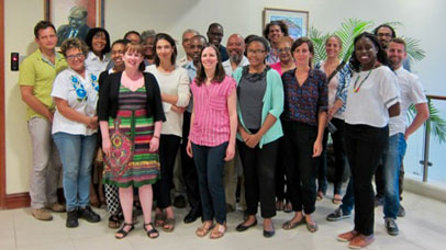 Group from the workshop posing for a picture