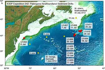 Expedition 342: Paleogene Newfoundland Sediment Drifts | International  Ocean Discovery Program | University of Leicester