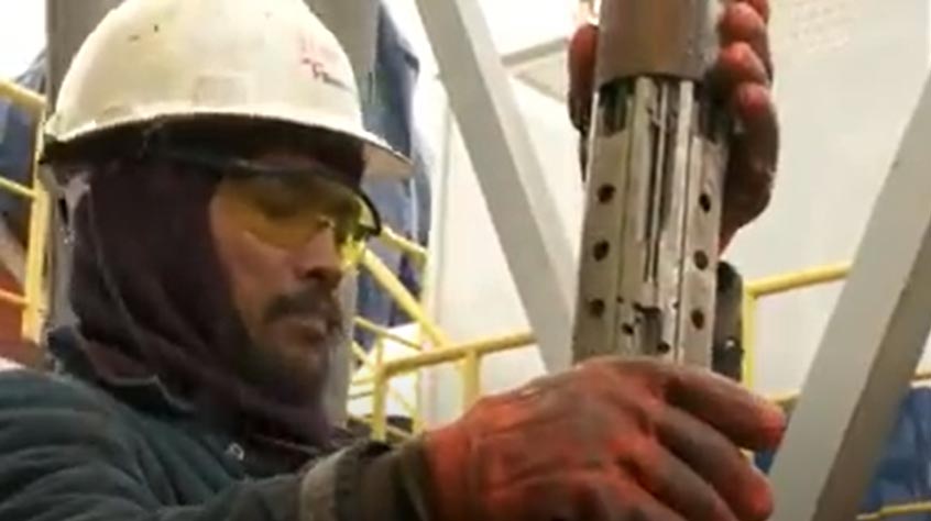 Person working on a rig