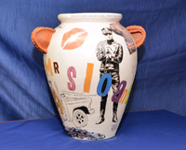 Joe Orton vase from exhibit