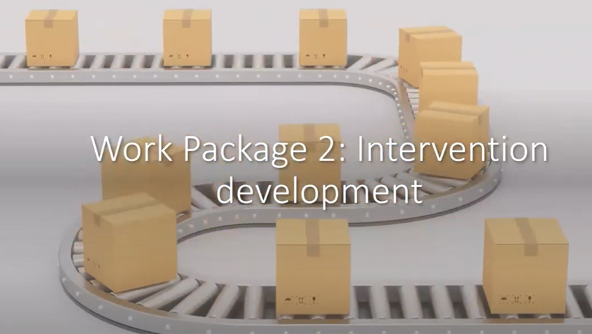 Video still of cardboard boxes on a conveyer belt to illustrate PERFORM Work Package 2