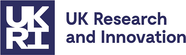 Blue and white logo for UK Research and Innovation