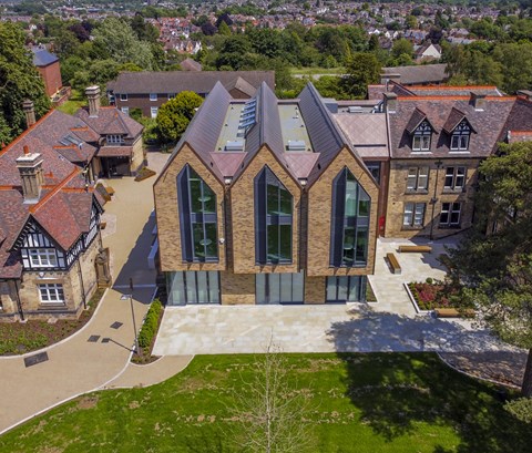 Outside view of Brookfield House, Business, University of Leicester