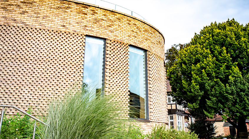 External view of Brookfield House from the ground looking up.