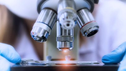 microscope in the laboratory