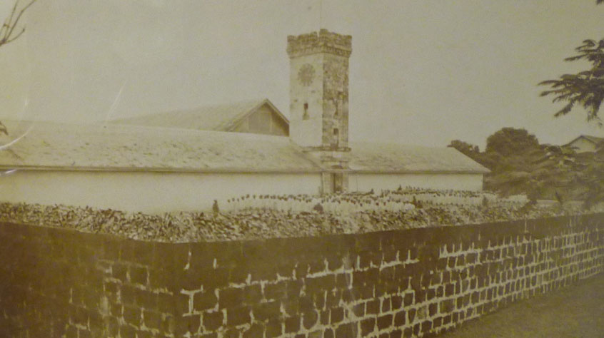 Black and white photo of Mazaruni prison
