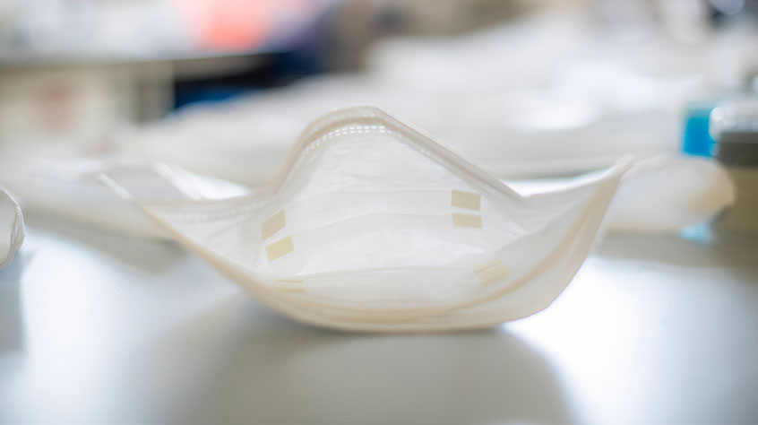 close up of face mask