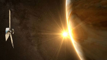A satellite in orbit
