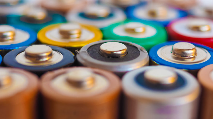 Close up of batteries