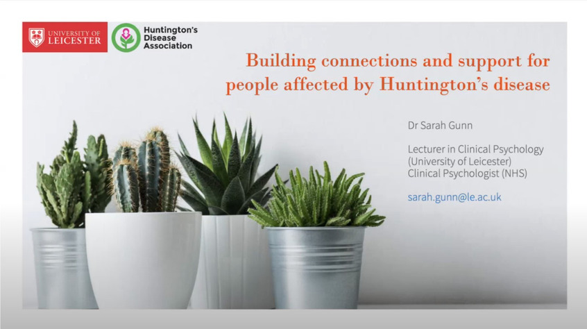Building psychological therapies, connections and support for people affected by Huntington’s disease