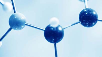 close up model of molecular structure