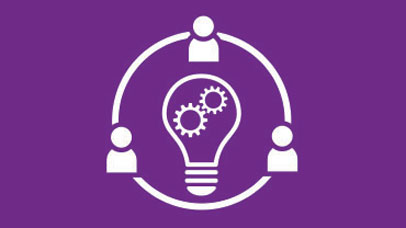 Illustration of a lightbulb on a purple background.