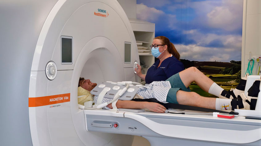 Person in an MRI machine
