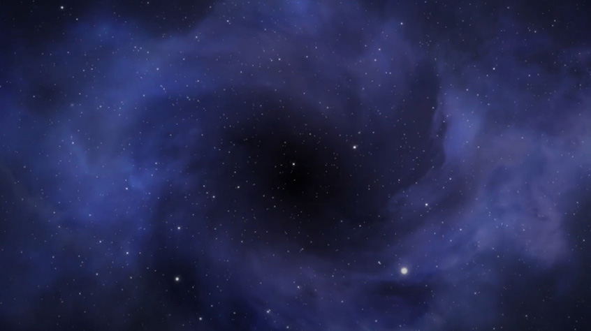 video still showing space and lots of stars through the galaxy.