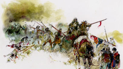 Richard’s body is brought to Leicester. Artwork: Victor Ambrus.
