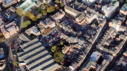Aerial view of the Greyfriars site