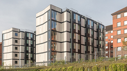 An exterior view of accommodation at Nixon Court Blocks F-K