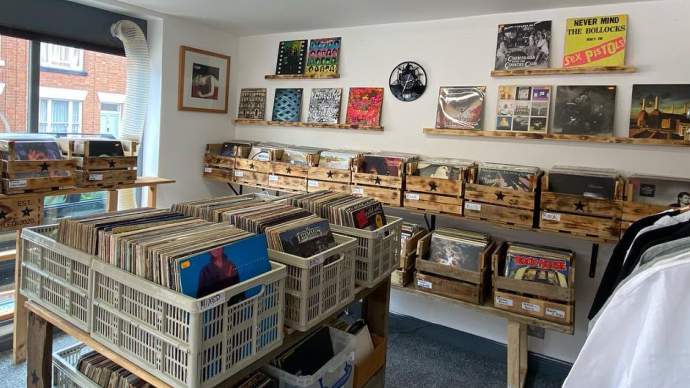 Interior of Shakup Records shop in Leicester