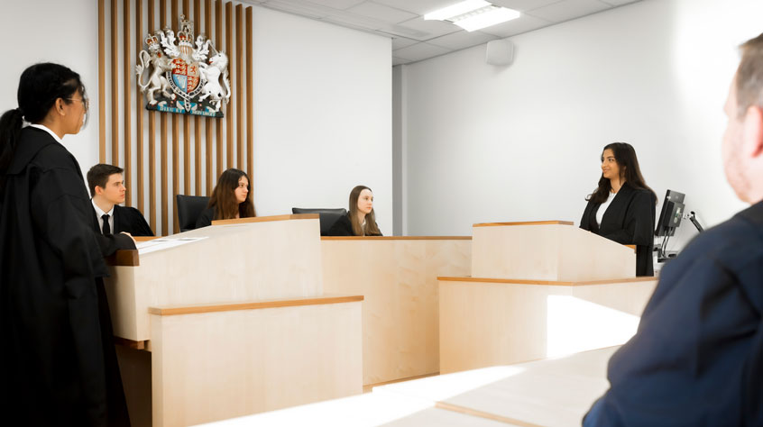 Law students in mock court.