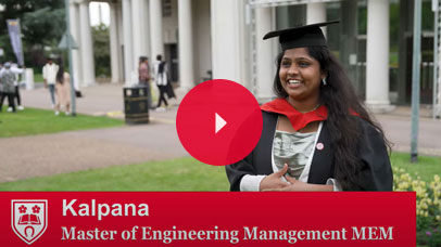 Student talking to camera at graduation