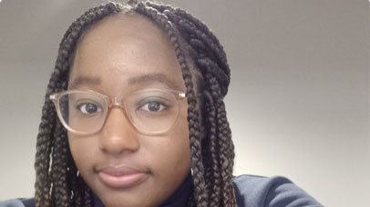 Student looking into the camera