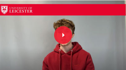 Student sitting and being interviewed