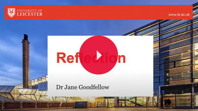 PowerPoint slide with the words 'Reflection by Jane Goodfellow' 