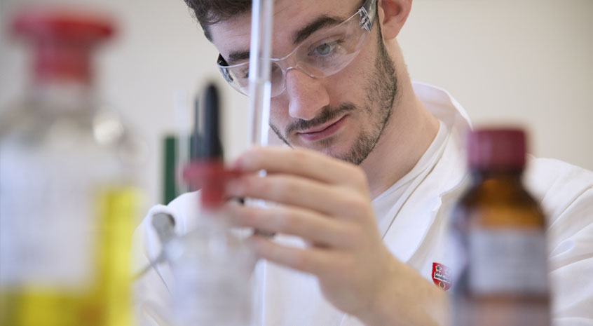 Student in a lab