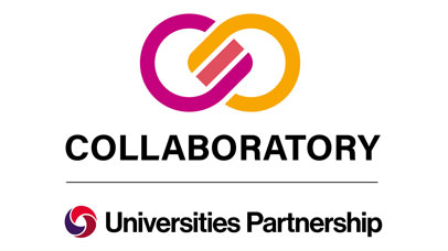 Logo with the words 'Collaboratory Universities Partnership'