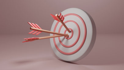 Arrow target success concept 