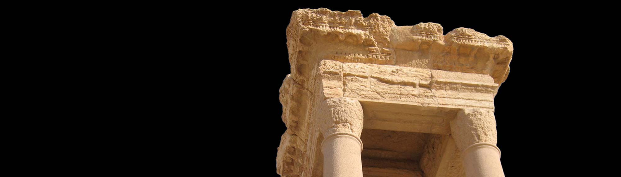 Ruin on a black background